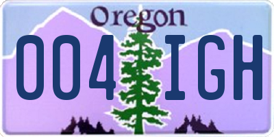 OR license plate 004IGH