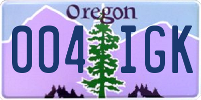 OR license plate 004IGK