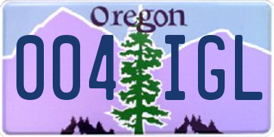 OR license plate 004IGL