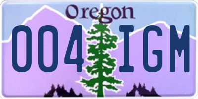 OR license plate 004IGM