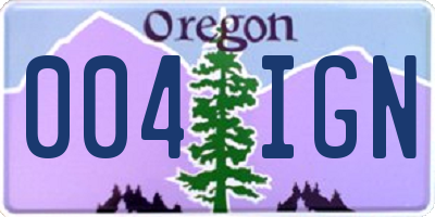 OR license plate 004IGN