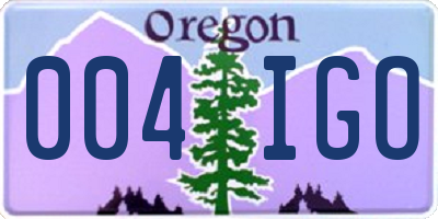 OR license plate 004IGO