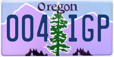 OR license plate 004IGP