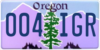 OR license plate 004IGR