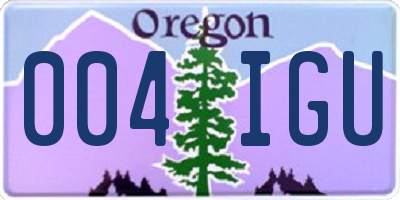 OR license plate 004IGU