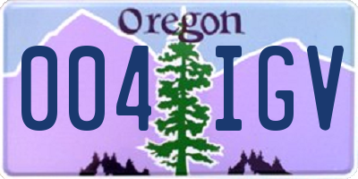 OR license plate 004IGV