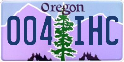 OR license plate 004IHC
