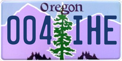 OR license plate 004IHE