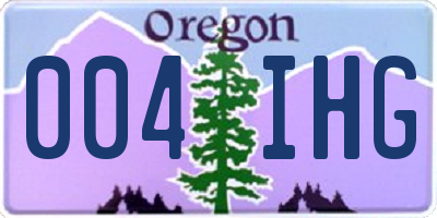 OR license plate 004IHG