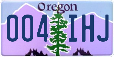 OR license plate 004IHJ