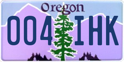 OR license plate 004IHK