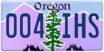 OR license plate 004IHS