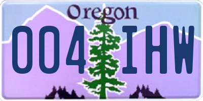OR license plate 004IHW