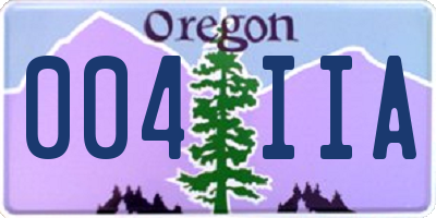 OR license plate 004IIA