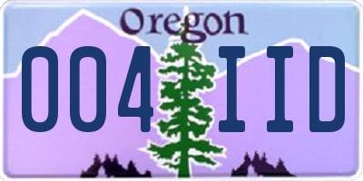 OR license plate 004IID