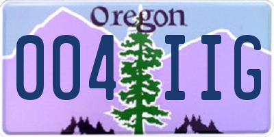 OR license plate 004IIG