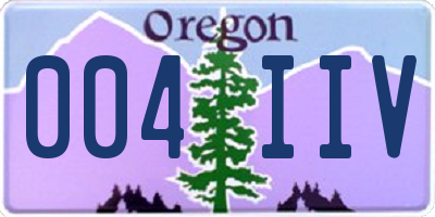 OR license plate 004IIV