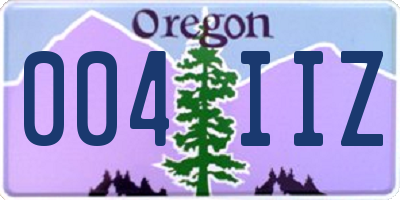OR license plate 004IIZ