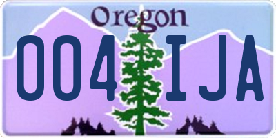 OR license plate 004IJA