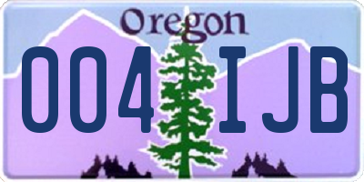 OR license plate 004IJB
