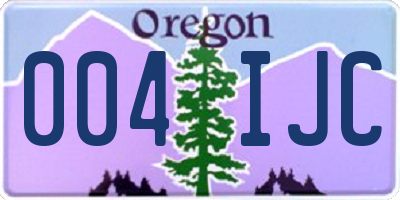 OR license plate 004IJC