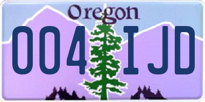 OR license plate 004IJD