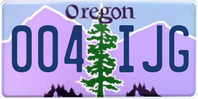 OR license plate 004IJG