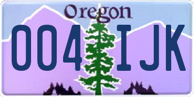 OR license plate 004IJK
