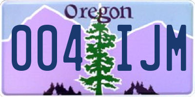 OR license plate 004IJM