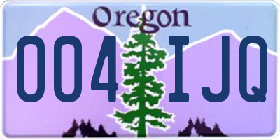 OR license plate 004IJQ