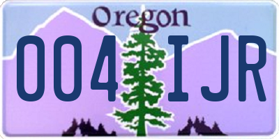 OR license plate 004IJR