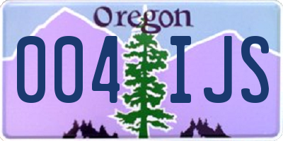 OR license plate 004IJS