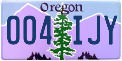 OR license plate 004IJY