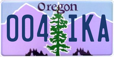 OR license plate 004IKA