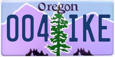 OR license plate 004IKE