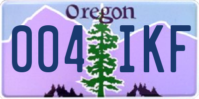 OR license plate 004IKF