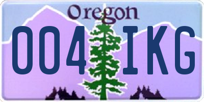 OR license plate 004IKG