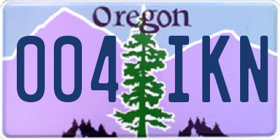 OR license plate 004IKN