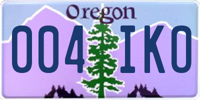 OR license plate 004IKO