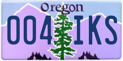 OR license plate 004IKS