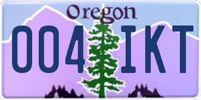 OR license plate 004IKT