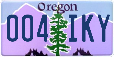 OR license plate 004IKY