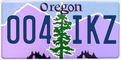 OR license plate 004IKZ