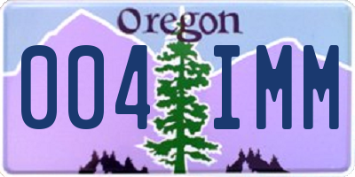 OR license plate 004IMM