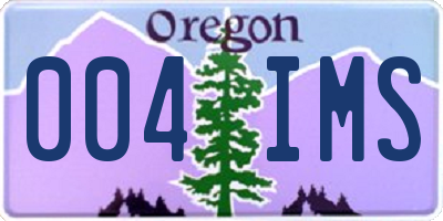 OR license plate 004IMS