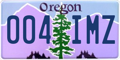 OR license plate 004IMZ