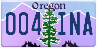 OR license plate 004INA