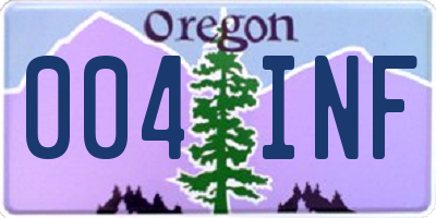 OR license plate 004INF