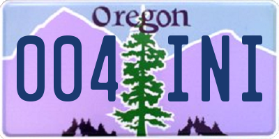 OR license plate 004INI