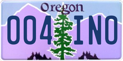 OR license plate 004INO
